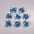 4.25 ct. 8 Stück blaue runde 4.5 mm Brillantschliff Kambodscha Zirkone