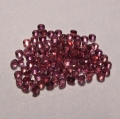 1.55 ct. 100 Stück runde pink- rote 1.3 mm Rhodolith Granate. Tolle Farbe!