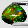 1.45 ct. Excellent Black 9 x 9 mm Ethiopia Multicolor Triangle Opal