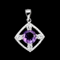 Delicate 925 Slver Pendant with Brazil Amethyst 