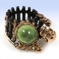 Bild 2 von UNIKAT ! 925 Silber Fine Art Designer Ring mit echtem grünen Afrika Prehnit