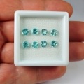 4.07 ct 8 Pieces Fine Round Paraiba 4.8 - 5 mm Tanzania Apatite
