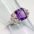 Bild 2 von Bezaubernder 925 Silber Ring mit echtem Bolivien Amethyst Edelst.GR 52(Ø16,5 mm)