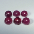 3.8 ct. 6 pieces round pink red  4.5 mm Mozambique Ruby Cabochons