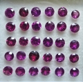 7.25 ct. 30 pieces noble Pink- Violet 3.5 mm Rhodolite Garnet Gems. Ravashing color!