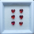 1.18 ct. 6 pieces reddish orange 3.5 x 3.5 Songea Sapphir-Hearts