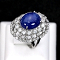 Bild 2 von Fantastic 925 Silver Ring with Royal Blue Africa Sapphire, SZ 8.25 (Ø 18.2 mm)