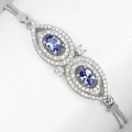 Zauberhaftes zartes 925 Silber Armband mit echten Tansanit Edelsteinen