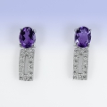 Bild 2 von 925 Silber Ohrstecker mit echten Bolivien Amethyst Edelsteinen