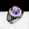 Reduziert ! Umwerfender 925 Silber Ring mit 2.15 ct. Brasilien Amethyst GR 54,5