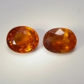 Bild 1 von 3.10 ct . Schönes Paar ovale 7.5 x 6 mm Namibia Spessartin Granate