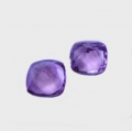 Bild 2 von 1.90 ct VVS! Gentle pair of purple 6 x 6 mm Uruquay Cushion Amethyst Gemstones