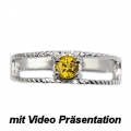 Angebot!! Bezaubernder 925 Silber Ring mit goldgelben Tansania Saphir GR 56
