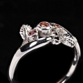 Bild 2 von Delicate 925 Silver Ring with genuine Sapphire Gemstones SZ 8 (18mm)