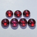 5.6 ct. 7 pieces of orange red round 5 mm Rhodolite Garnet Cabochons