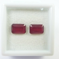 Bild 3 von 3.95 ct. Perfektes Paar 8 x 5.5 mm Mosambik Oktagon Rubin Edelsteine