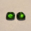 Bild 2 von 2.02 ct. Perfekt pair  of 6 x 6 mm Cushion Chrome Diopside Gems
