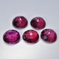 Bild 2 von 7.2 ct. 5 Pieces cherry red round 7 mm Rhodolite Garnet Gemstones