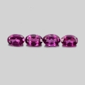 2.14 ct. VS! 4 pieces of oval Pink Violet 6.3 x 4.1 mm Rhodolite Garnet