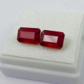 Bild 2 von 3.95 ct. Perfektes Paar 8 x 5.5 mm Mosambik Oktagon Rubin Edelsteine