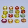 3.05 ct 16 pieces oval 4 x 3 mm Multi Color Tanzania Sapphires