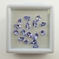 5.04 ct. 16 pieces fine natural. 4.8 x 3.8 - 6 x 3.9 mm Pear Facet Tanzanite Gemstones