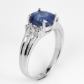 Bild 2 von 925 Silver Ring with Cornflower Blue Madagascar Sapphire, GR 59.5 (Ø19 mm)