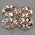 2.96 ct  4 Stück unbehandelte ovale Morganit (Pink Smaragd) Edelsteine