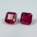 Bild 2 von 2.85 ct. Perfektes Paar Blutrote 6 x 6 mm Mosambik Oktagon Rubine