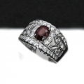 Eleganter 925 Silber Ring mit Rhodolith Granat Edelstein  GR 59,5 (Ø19  mm)