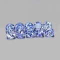 1.53 ct. 10 Stück echte runde Blau- Violette 3.2 mm Tansanit Edelsteine