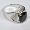 Bild 2 von 925 silver ring with black spinel, size 63.5 (Ø 20.3 mm)