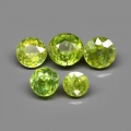 2.84 ct  5 Stück runde gelblich Grüne 3.8 - 5.5 mm Titanit Sphen Edelsteine