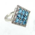 Bild 2 von Faszinierender 925 Silber Ring mit Brasilien Sky Blue Topas GR 53,5 (Ø 17 mm)