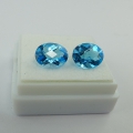 Bild 1 von 4.19 ct. Faszinierendes Paar ovale 9 x 7 mm Brasilien Swiss Blue Topase