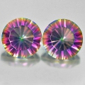 3.81 ct  Lupenreines Paar 8.3 mm Mystic Regenbogen Quarze aus Brasilien