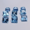 1.50 ct! 9 Stück blaue Prinzess  3x3 mm  Kambodscha Zirkone. Super Farbe!