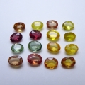 3.13 ct 16 pieces oval 4 x 3 mm Multi Color Tanzania Sapphires