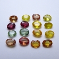 3.13 ct  16 Stück ovale 4 x 3 mm Multi Color Tansania Saphire