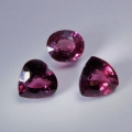3.30 ct. VS! 3 pieces Pink Violet 6 x 6 bis 6 x 5 mm Rhodolite Garnet