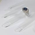 Bild 4 von 925 silver Ring with Blue Star Sapphire, SZ 8.5 (Ø 18.5 mm)