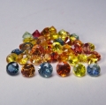 4 ct. 50 Multi Color 2.2 - 3 mm Brilliant Cut Tansania Sapphires