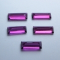 Bild 3 von 3.05 ct. VS! 5 Pieces Pink-Violette 8 x 3 mm Baguette Rhodolite Garnet