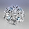 Schwerer 925 Silber Ring mit echten Brasilien Sky Blue Topas Edelst. GR 57/18.2