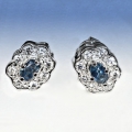 Bild 2 von 925 Silver Stud Earrings with Dark Blue Madagascar SapphireGemstones
