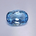 7.25 ct. VVS ! Ovaler 14 x 10.1 mm Swiss Blue Topas.