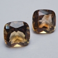 Bild 1 von 7.55 ct.  Schönes Paar  9 mm Cushion Brasilien Champagne Topase