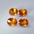 Bild 1 von 2.10 ct. 4 Stück orangerote ovale 5 x 4 mm Spessartin Granate