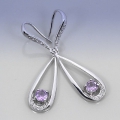 Edles Paar 925 Silber Ohrstecker mit Brasilien Amethyst Edelsteinen