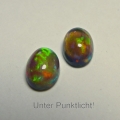 1.20 ct. Perfekt pair of 7.2 x 5.2 mm Ethiopian Multi Color Opals